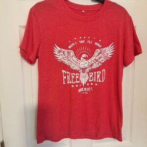 Unisex Graphic Tee Freebird America Red White‎ Sz S-M